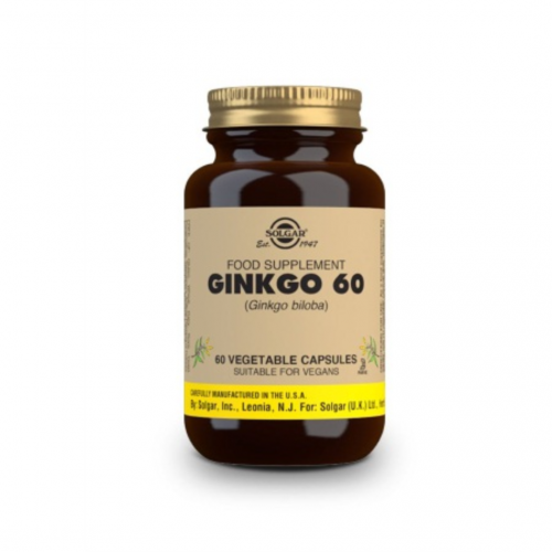 Solgar Ginkgo Biloba 60mg Συμπλήρωμα Διατροφής για Τόνωση & Ενίσχυση Μνήμης - Ιδανικό για Περιπτώσεις Γεροντικής Άνοιας 60 κάψουλες